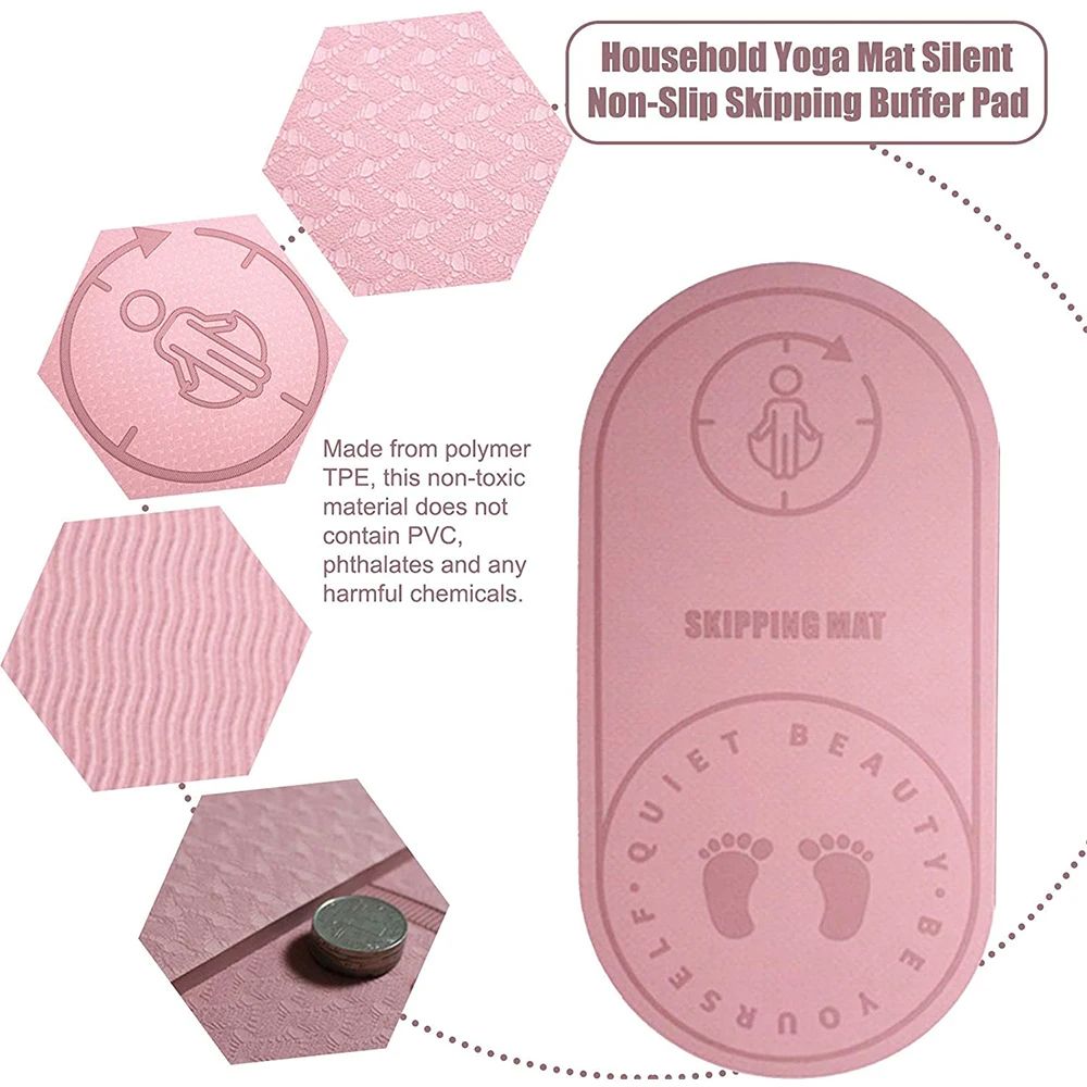 Anti-noise Jump Rope Mat Exercise Shock Absorption Yoga Mat High Density Board Outdoor Gym Sports TPE Skipping Mat for Fitness