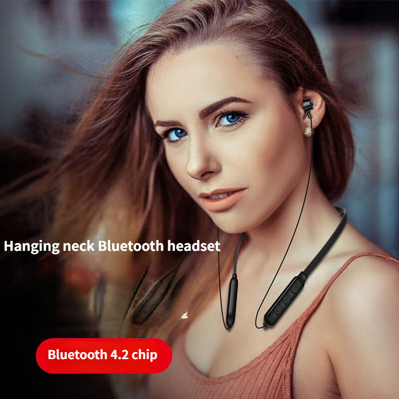CRRshop free shipping male female hot sale hanging neck Bluetooth headset G02 magnetic absorption sports anti-loss call music cross-border earplug smart earphones