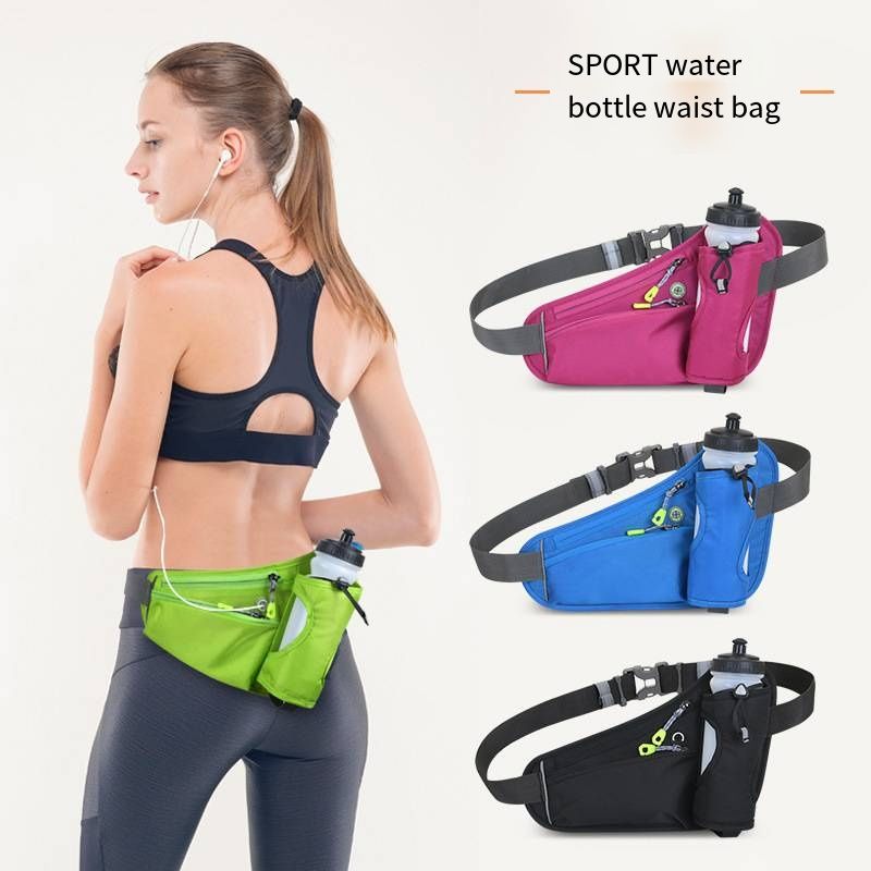 New Outdoor Sports Waist Bag, Unisex Multifunctional Fitness Water Bottle Waist Pack, Waterproof Running Phone Bag