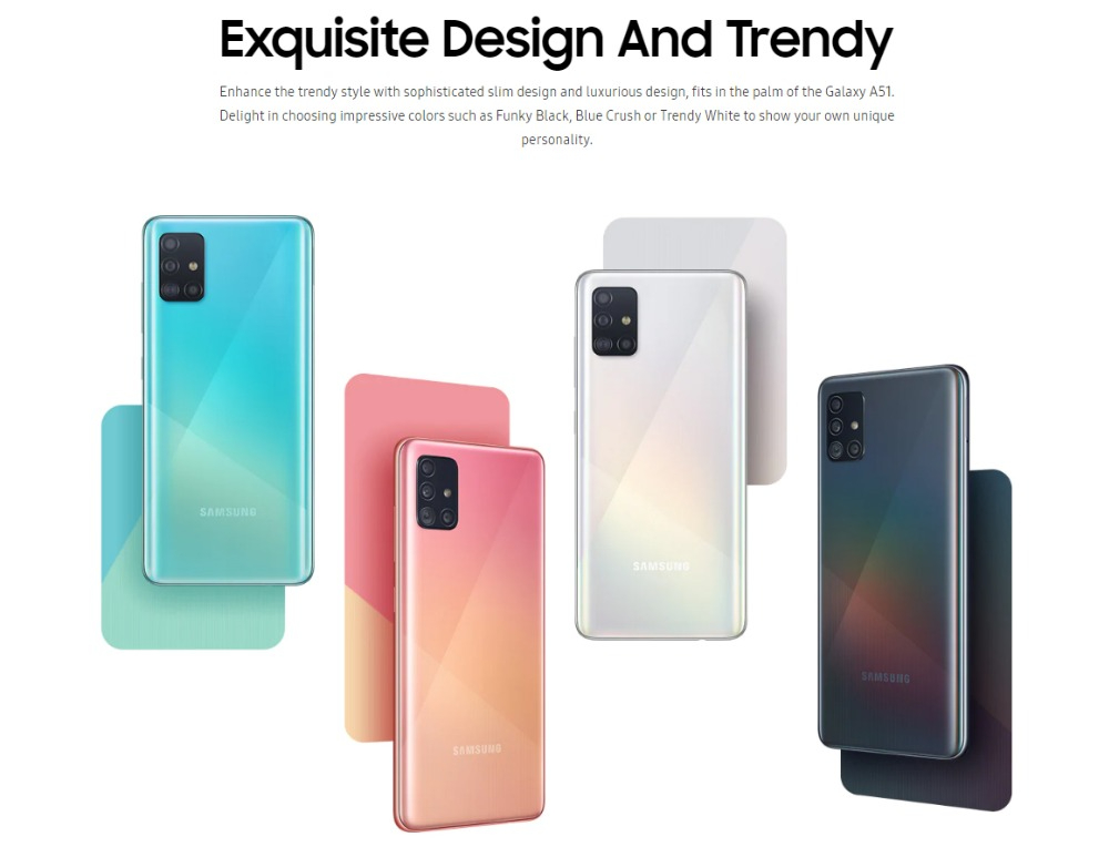 Samsung Galaxy A51 5G 128+6GB 4500mAh 6.5" 48MP + 32MP 2G/3G/4G/5G LTE Android single SIM Smartphones Waterproof google Smart Phones