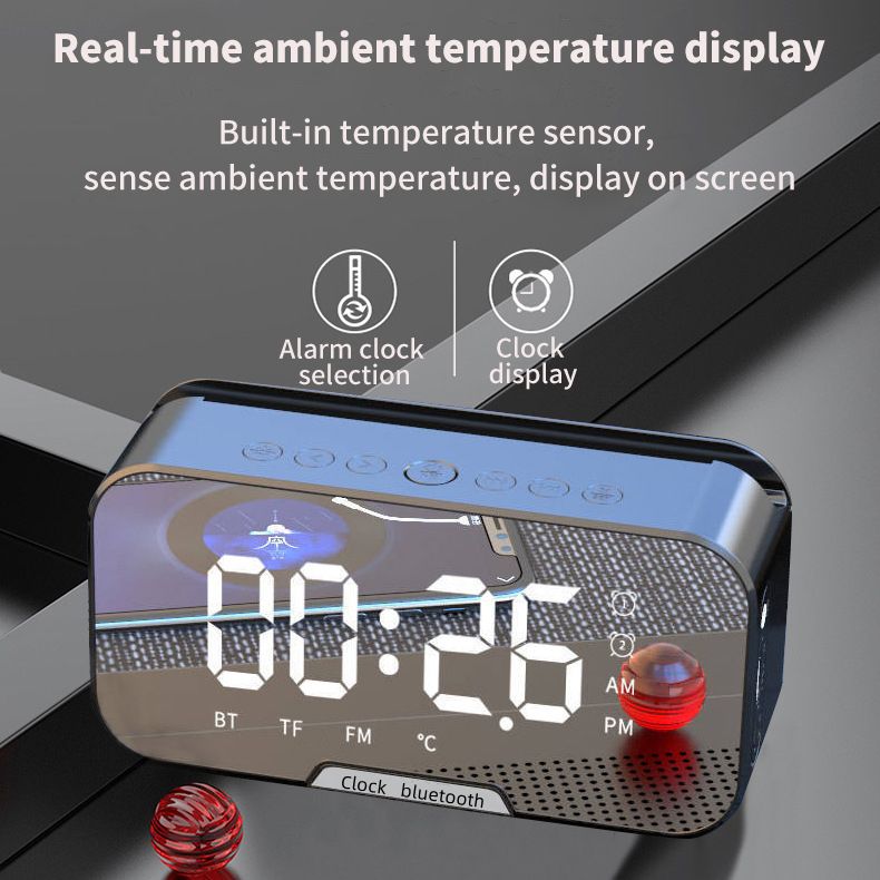 Digital  Alarm Clock Wireless Bluetooth 5.0 Speaker FM Radio