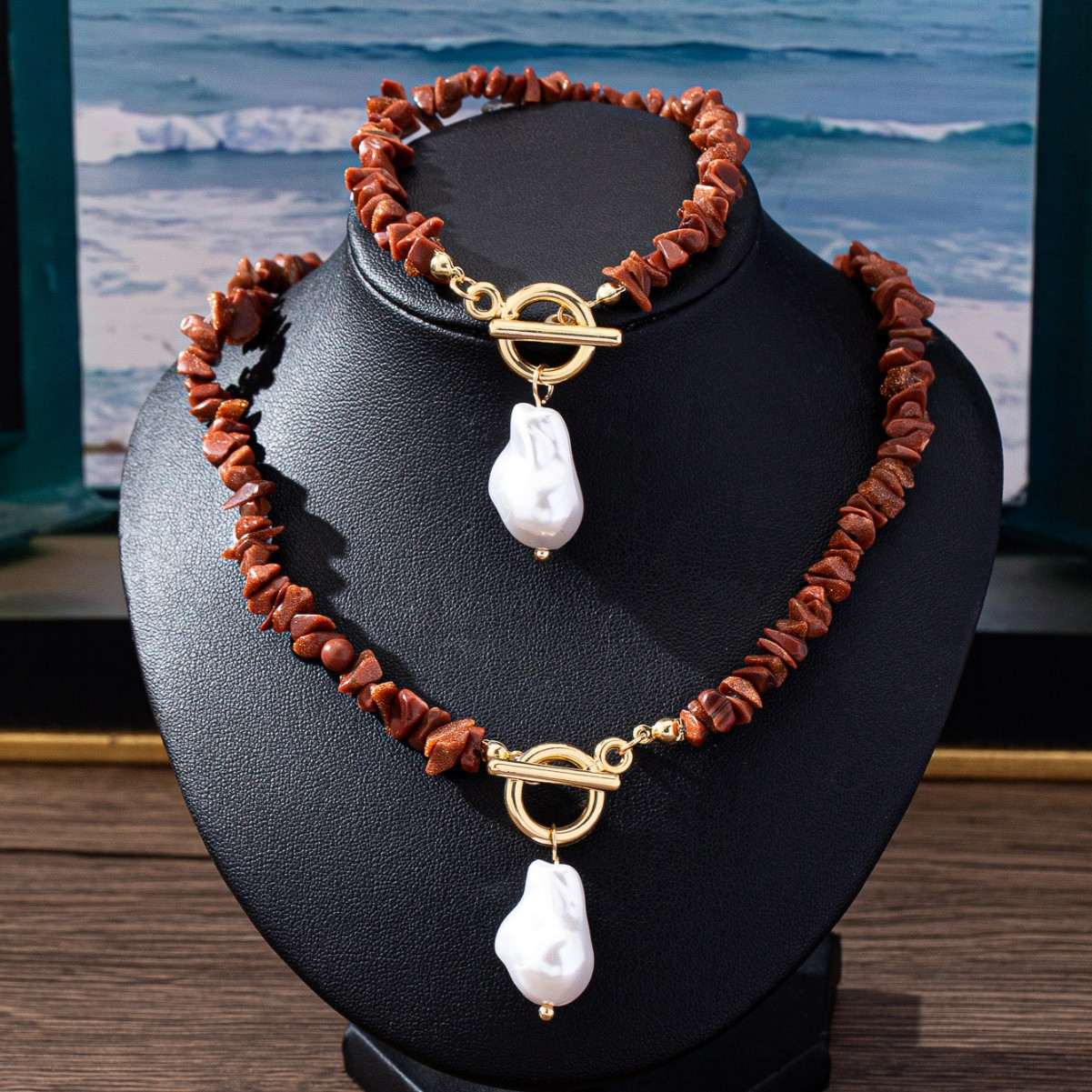 Fashion Boho Bracelet Set for Women, Vintage Imitation Turquoise & Pearl Pendant Beaded Bracelets, Ethnic Stackable Elegant Wrist Accessories for Daily Vacation