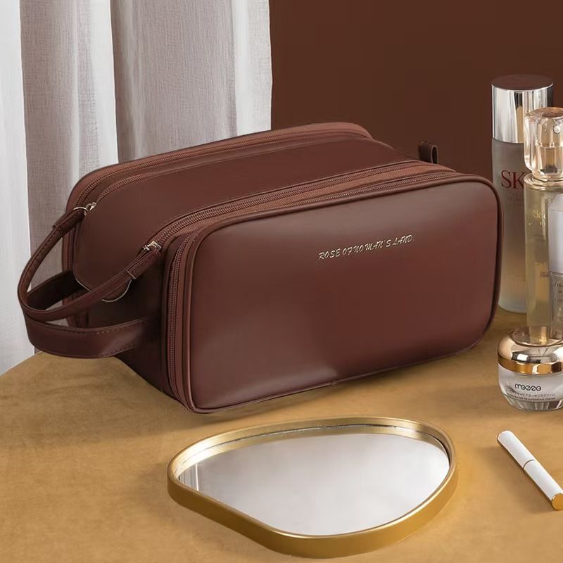 Multifunctional Large Capacity Makeup & Wash Bag for Women, Portable Travel Cosmetic Organizer for Brushes Skincare Toiletries Storage
