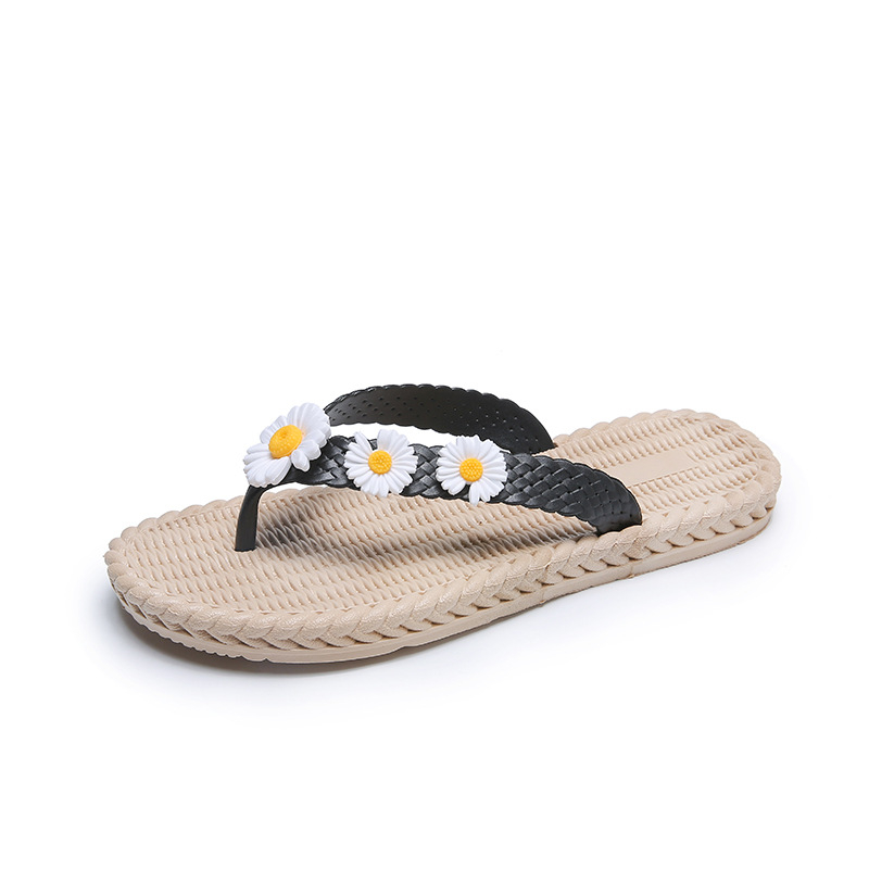 939 lady knitted slippers outdoor girl beach slippers chrysanthemum slippers