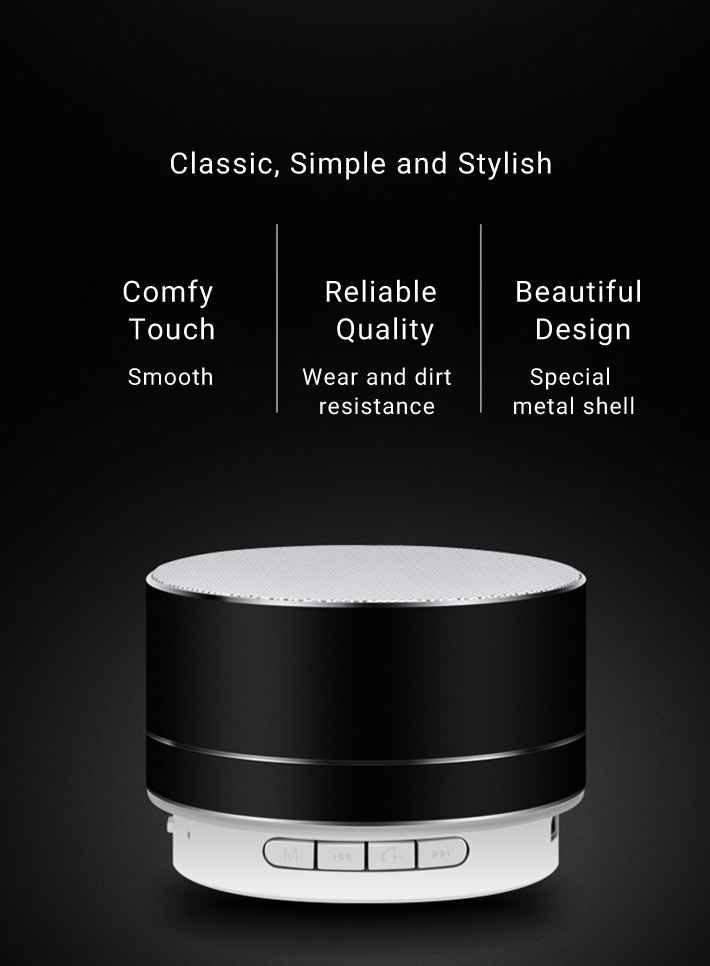 LLT A10 Bluetooth Speaker Mini Portable Loudspeaker TF USB Subwoofer Music Player Black 1Pcs/Box