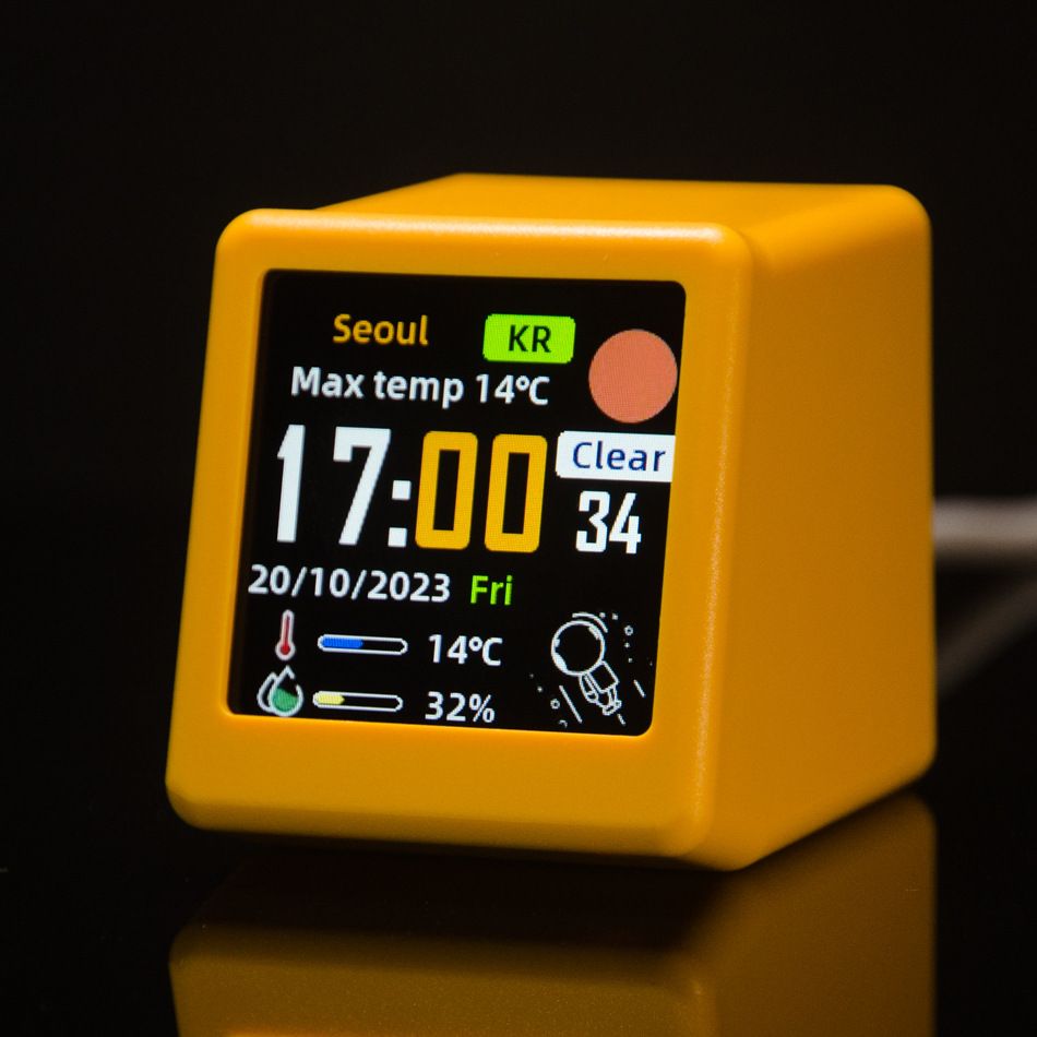 2025 Mini New  WiFi Desktop Animated Weather Clock Gift, Creative Decoration, Multifunctional Weather Stationginger