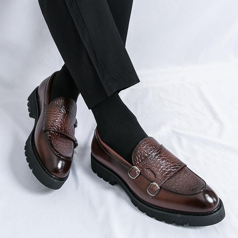 Size 46 British leather shoes for men, Spring and Autumn 2025 new retro buckle Derby shoes, business formal casual men's shoes