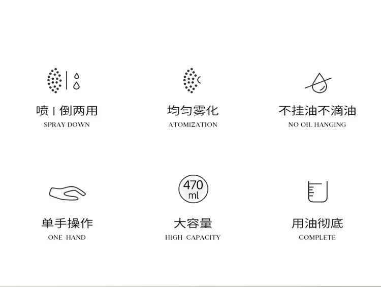 470ml Glass Oil Dispenser Bottle - Dual-Function Spray & Pour, Wide Mouth, Leak-Proof Design, Ergonomic One-Handed Use, Easy to Clean, Drip-Free Kitchen Oil Container  