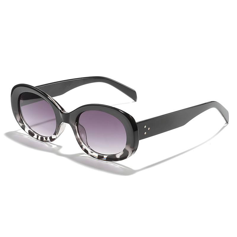 9325 Fashion Modern Gradient Marble Sunglasses Women Personality Oval Frame Party Small Frame Sunglasses Luxury Shades Women