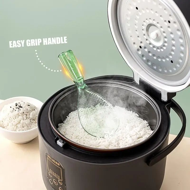 Rice Paddle,Non Stick Rice Paddle,Transparent Standing Rice Spatula with Non Stick Rice Spoon,Non-Stick and Easy to Clean Standing Rice Spoon