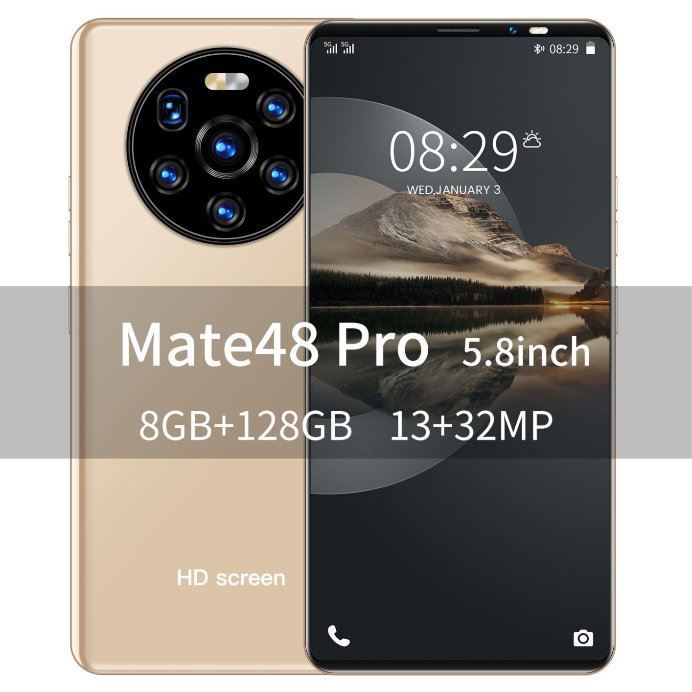 High-end Smart phone Mate 48 Pro unlocked cell Global Version phone 5g Network Smartphone Android 10.0 Deca Core Mobile Phones UK Plug