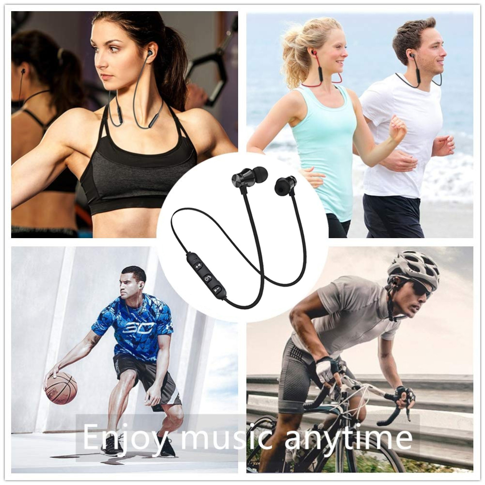 Magnetic Wireless Bluetooth Earphones Music Headset Phone Neckband Sport Earbuds Earphone With Mic For All Phone