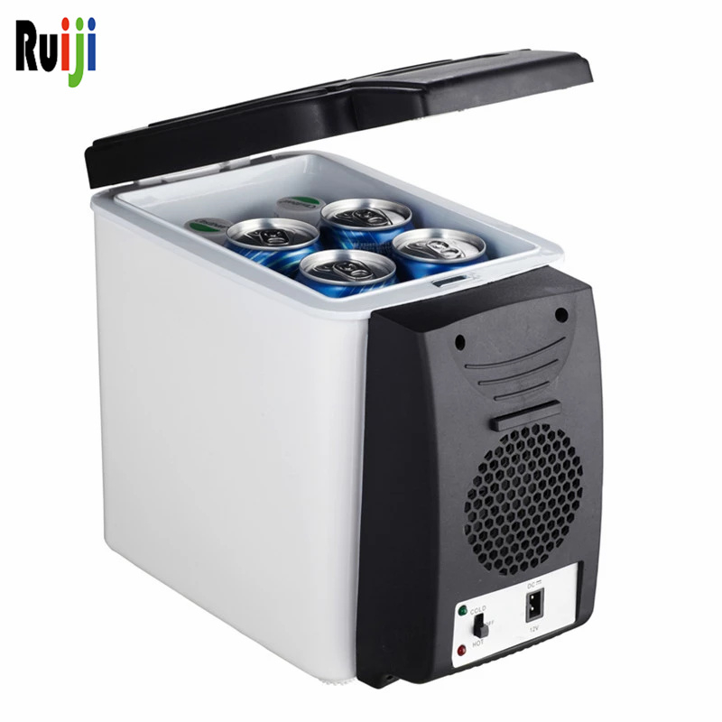Ruiji 6L mini car refrigerator cooler heater 12v compressor refrigerator 220V travel refrigerator portable electric refrigerator cooling box automatic freezer