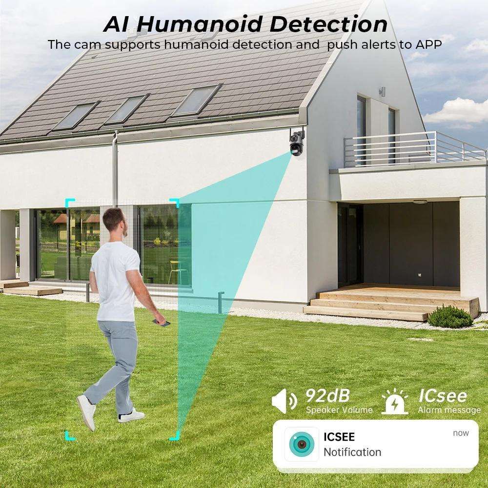 2K HD Weatherproof 5Gh/2.4G Dual Band Security Camera Outdoor, 24/7 Recording Security Camera, WiFi Cameras for Home Security Outdoor, Plug-in Power, 360 Auto Tracking Camera