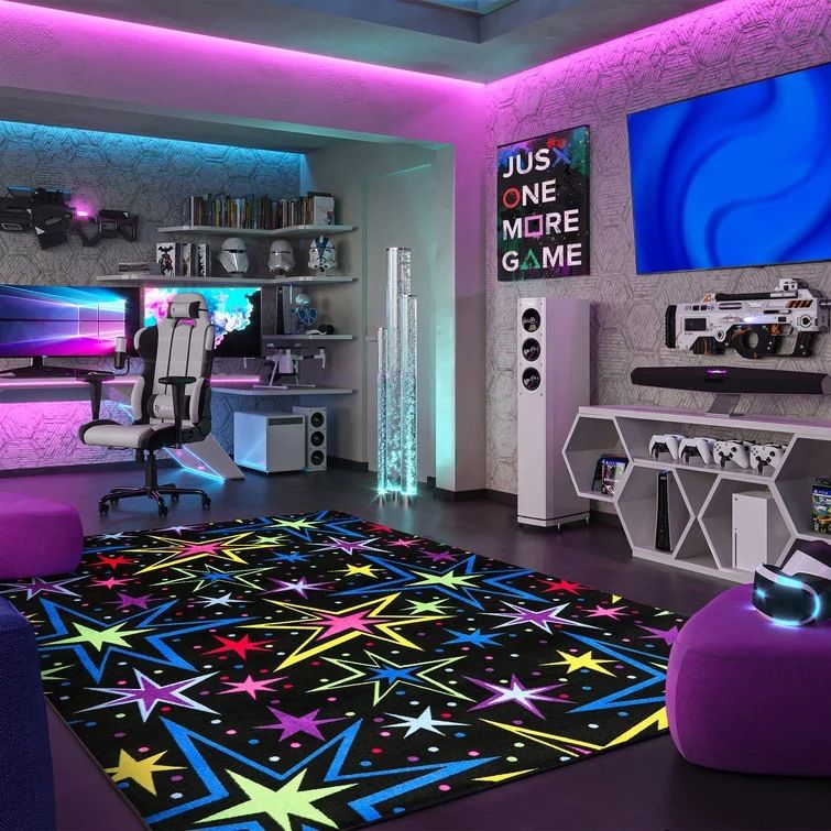 Neon lights, 3D visual carpet, living room sofa, thickened carpet ,80*120cm,60*90cm,50*80cm,40*60cm floor mat free shipping Crystal velvet carpet