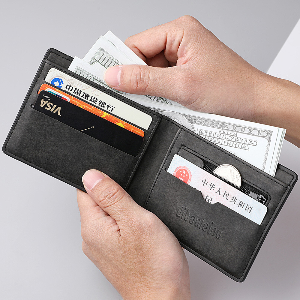 k3225 Genuine Leather Men Wallets Brand RFID Bi-fold Wallet ID window Purse Business Card Holder Multiple Wallet