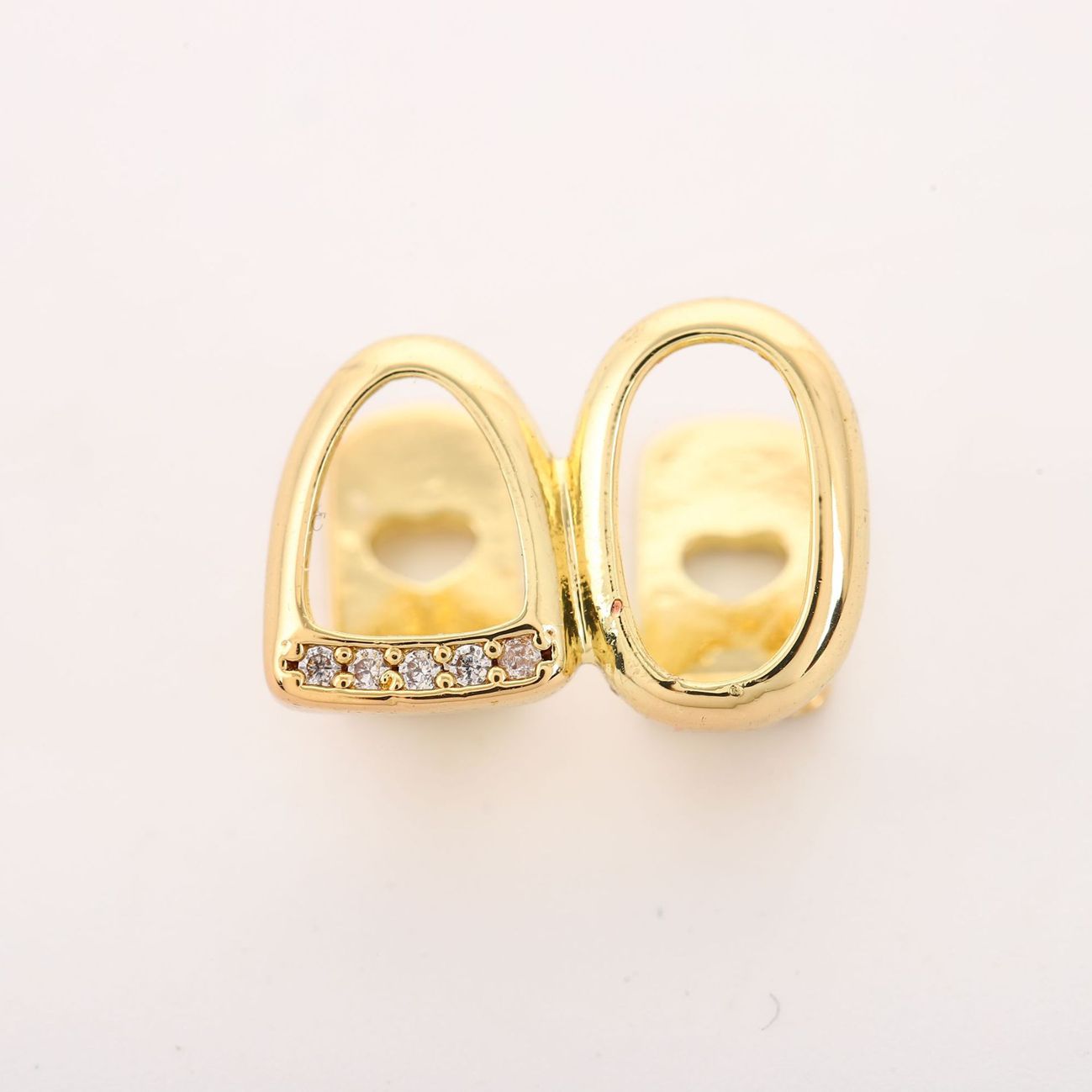 Zircon micro-inlay teeth grillz hip-hop double teeth gold-plated teeth hip-hop teeth grillz tooth grillz Braces gold teeth silver teeth