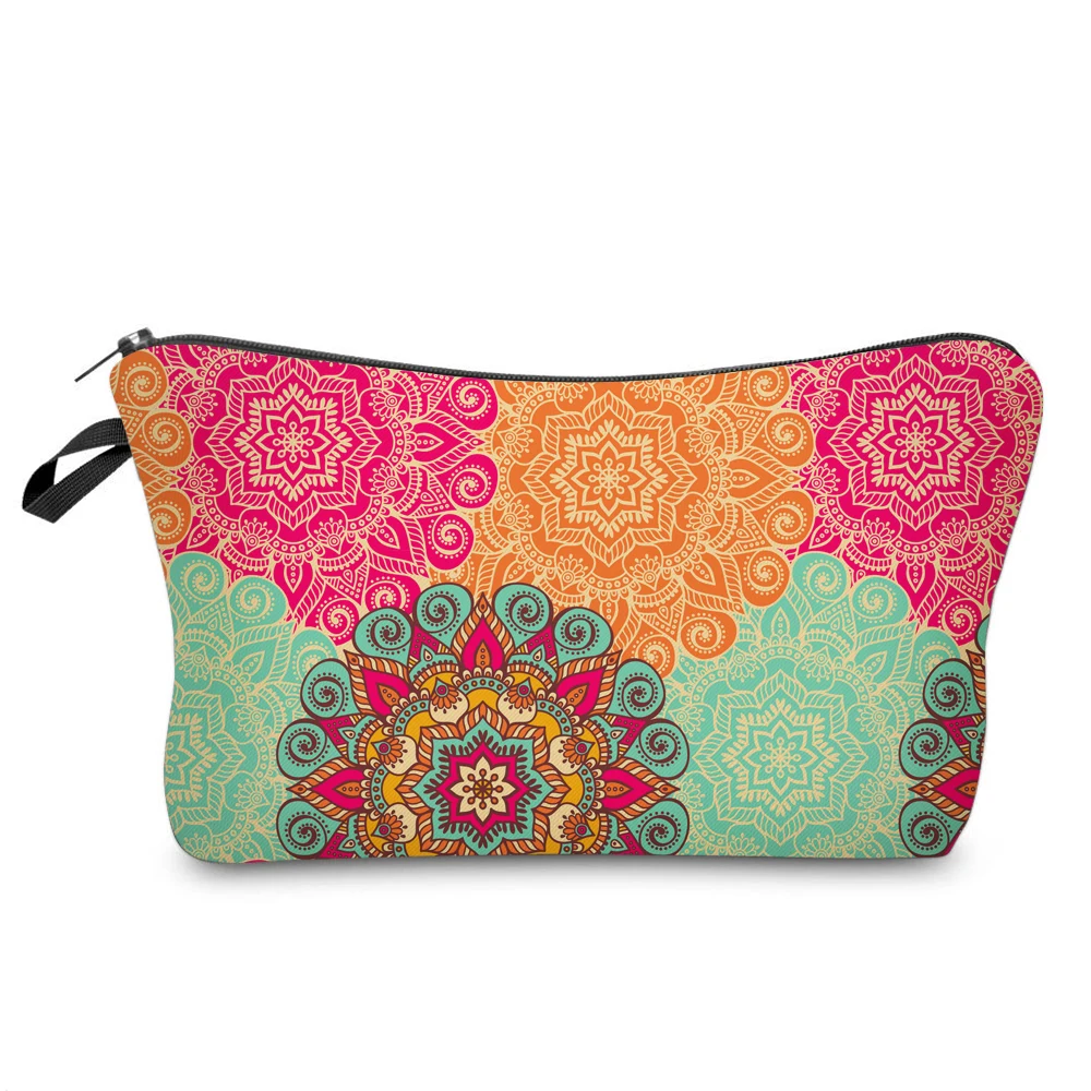 Deanfun Colorful Mandala Flower Pretty Cosmetic Bag 3D Printed Waterproof Makeup Bag For Women  with mandora