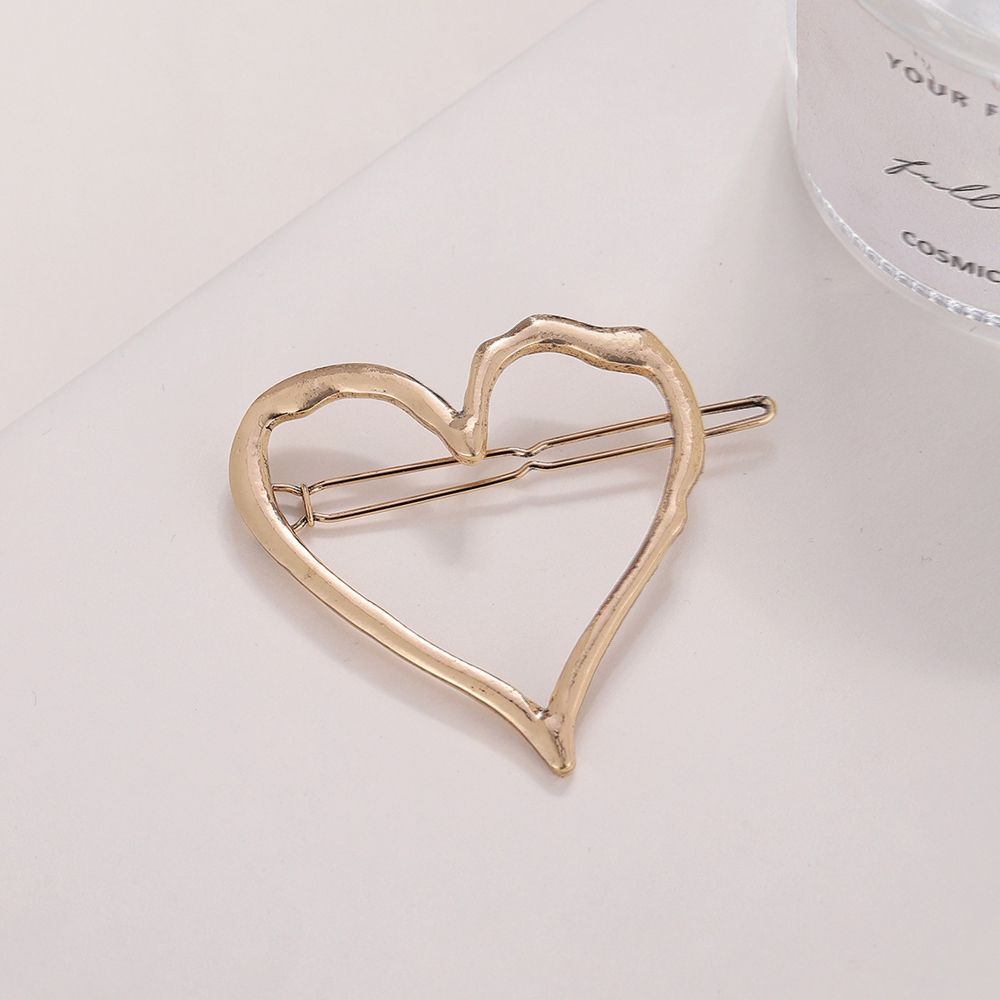 Hair accessories hollow irregular peach heart hair clip versatile heart-shaped edge clip frog clip jewelry