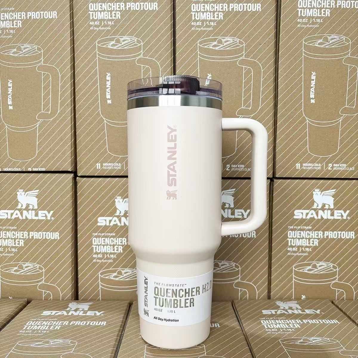 Stanley Tumblers - Large Capacity Travel Mugs in Pink, Blue, White, Black