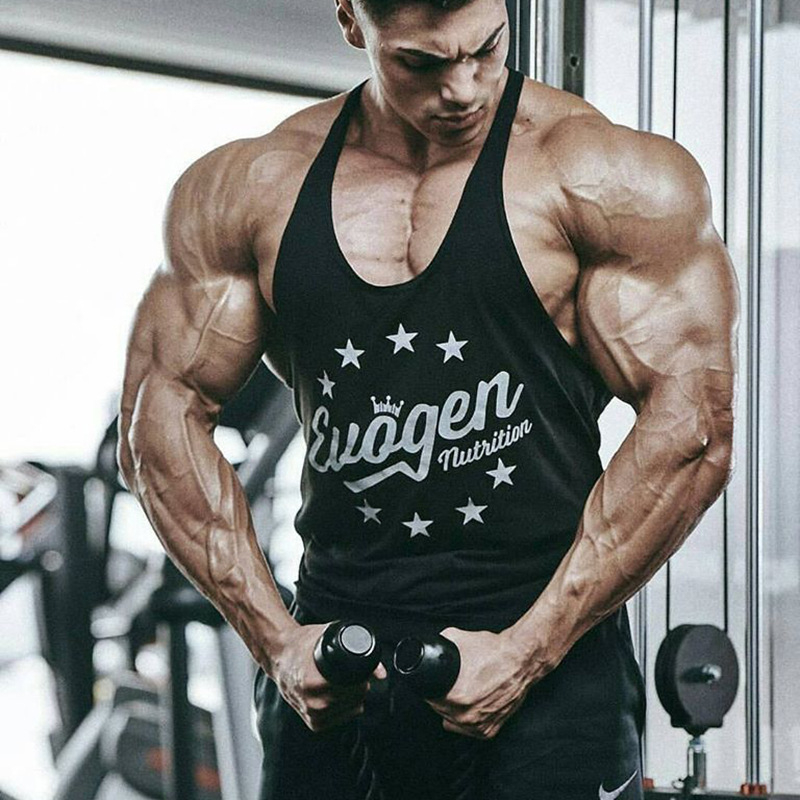 BX15 Sports Print Bodybuilding Tank Tops Running Training Sleeveless Tank Tops Men T-shirt