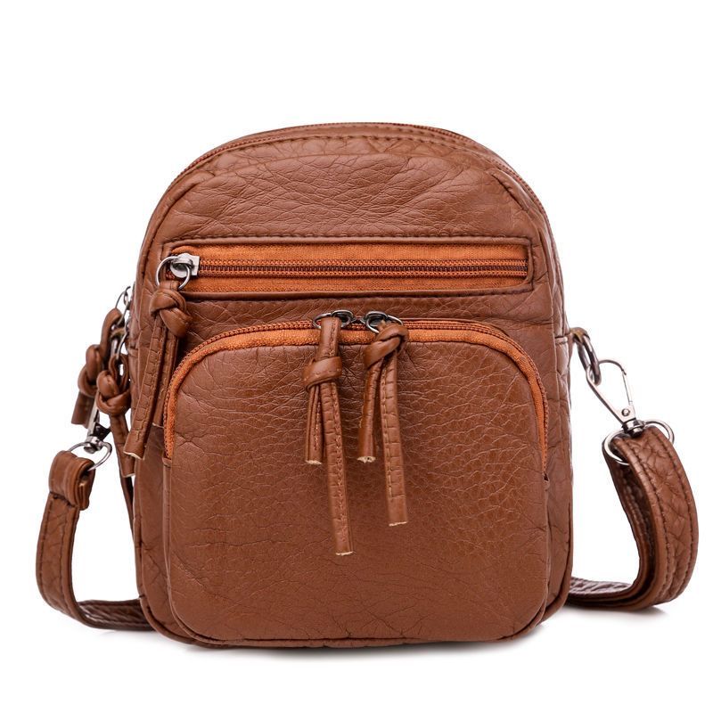 Women's Crossbody Bag, New Style Mobile Phone Bag This Year, Vintage Soft Leather Multi-compartment Shoulder Bag, Coin Purse and Backpack.