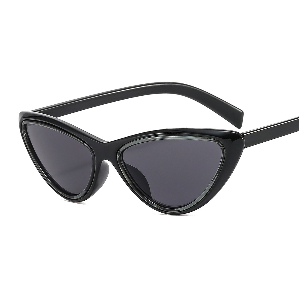 New cat's eye small frame face repair Sunglasses leopard flat lens fashion modern glasses
