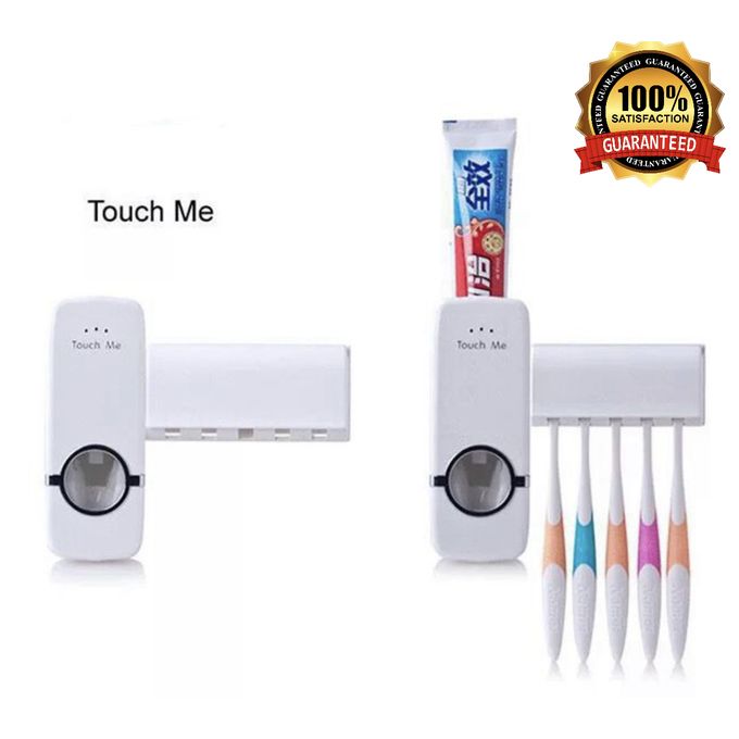 Touch Me Toothbrush Holders & Toothpaste Dispensers - White