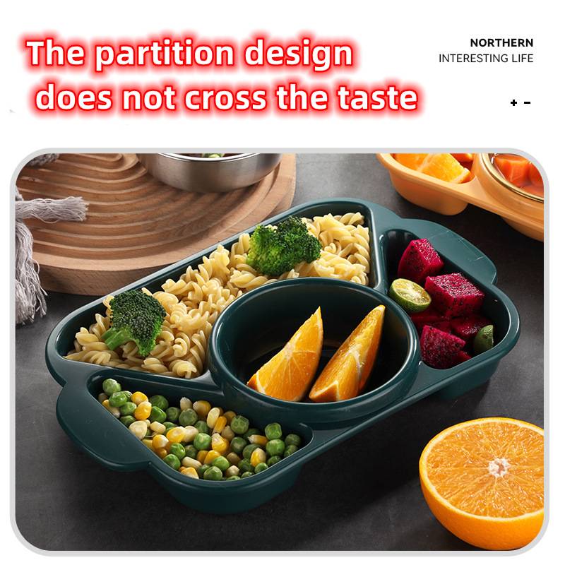 Tableware CRRshop free shipping hot sell Plastic dining plate, canteen bowl, integrated split plate, children's split plate