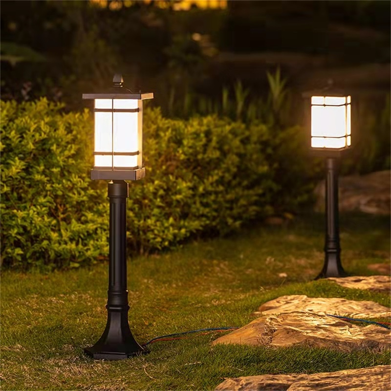 OUFULA Classical Outdoor Lawn Lamp Light LED Waterproof Electric Home for Villa Path Garden
