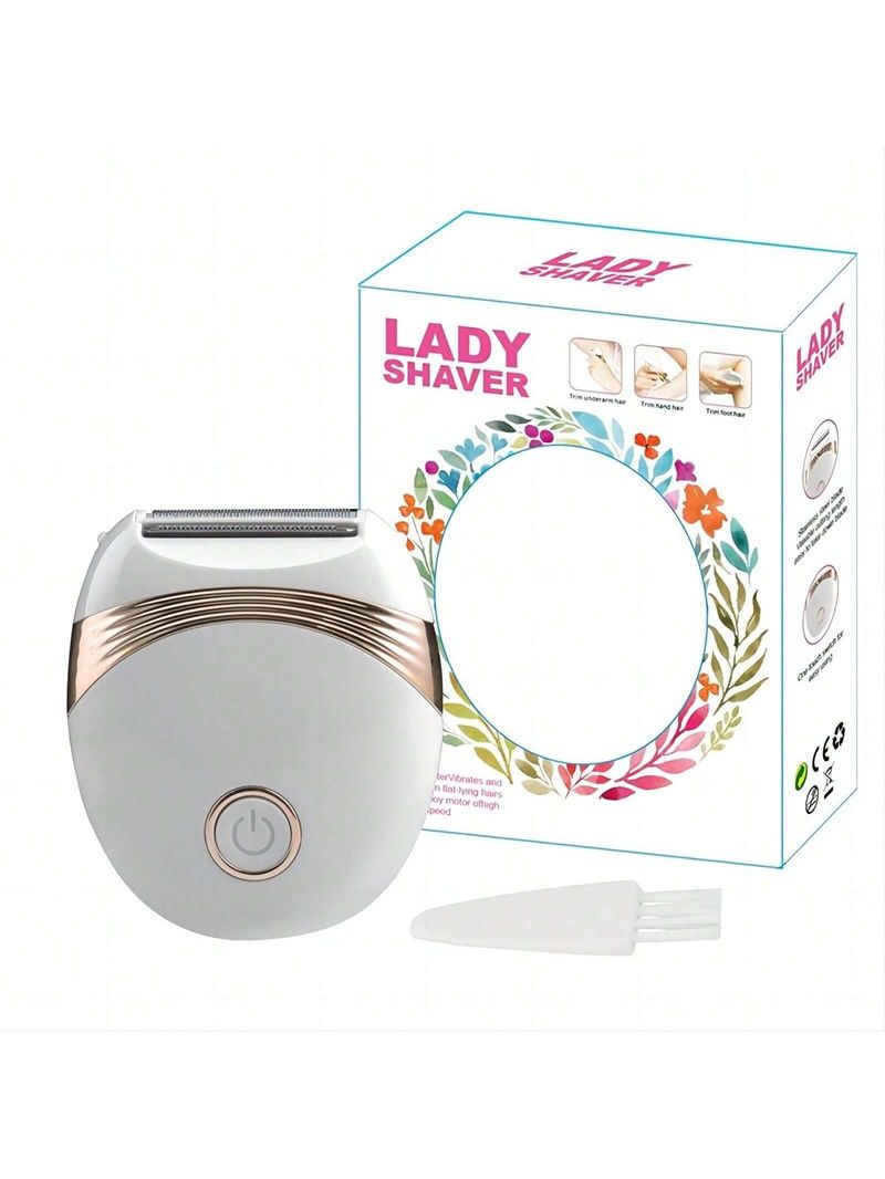 1 Pc Portable Electric Razor Bikini Trimmer Women, Facial Remover, Wet & Dry Hair Removal Device For