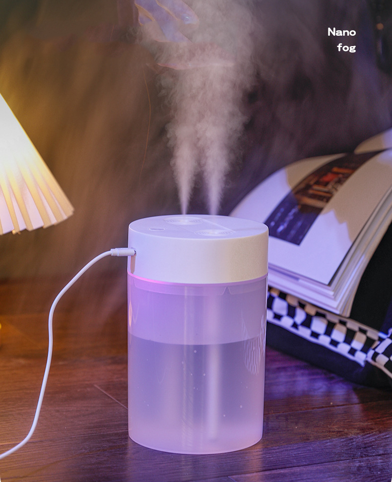 1.6L Air Humidifier Single Nozzle, USB Power Supply, Suitable for Study Room, Bedroom, Baby Room, Office, Car, With 7 Color LED, Air Humidifier, Can Be Used for Facial Moisturizing
