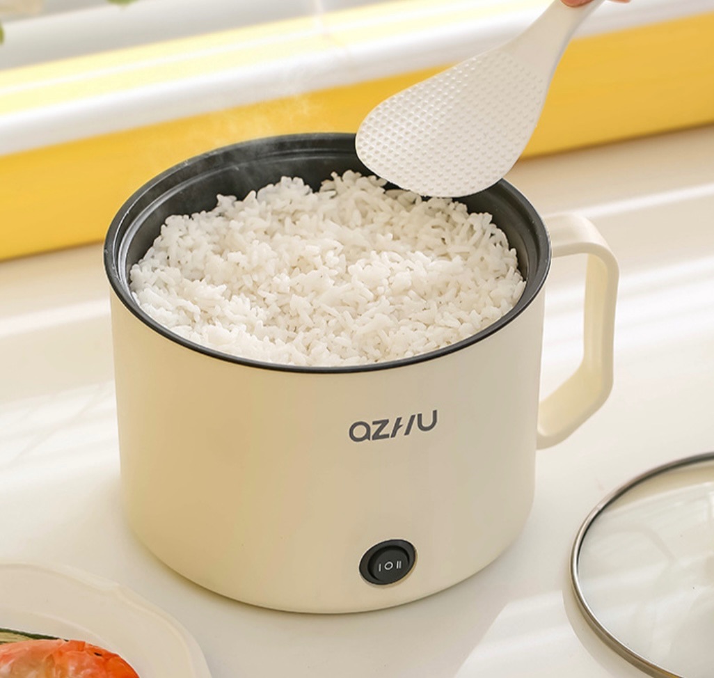 Electric Hot Pot,1.8L Household Rapid Noodles Cooker, Electric Cooker,Multifunctional Cooking Pot，Frying Pan,Mini Steamer,Non-Stick Casserole，Mini Multi-Cooker for Pasta Noodles, Soup, Boiled Eggs, Vegetables, Meat 