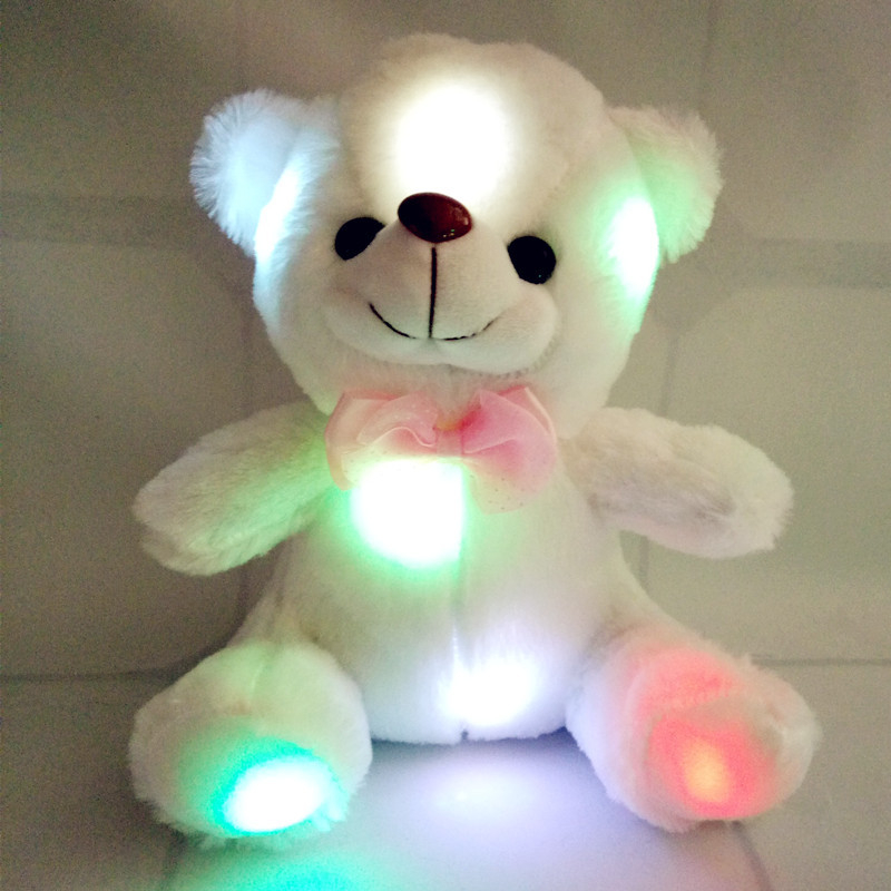 Heim velvet colorful Teddy doll children's gift luminous bear plush toy doll