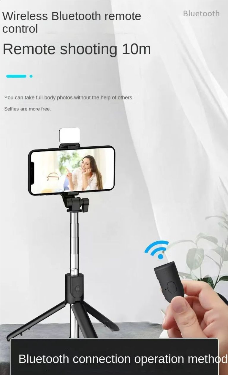 R1s mobile phone selfie stick portable integrated Bluetooth remote control fill light live telescopic mobile phone bracket