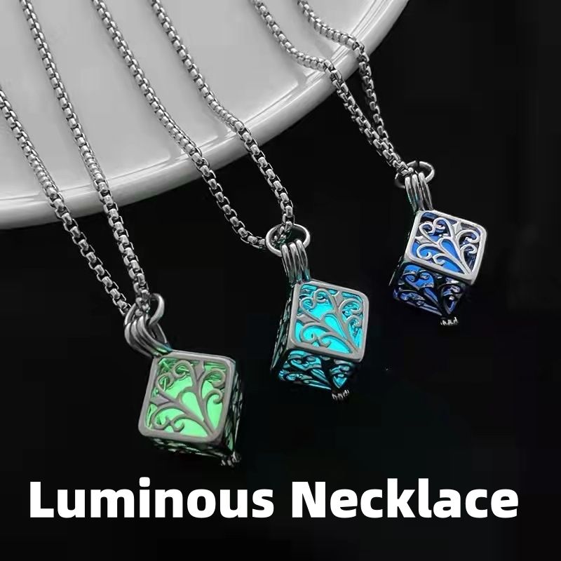 Hollow Life Tree Luminous Pendant, New Magic Cube Luminous Necklace CRRSHOP free shipping pendant necklace Holiday gifts