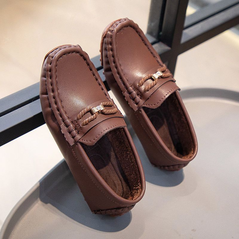 Loafer Kid Children's Loafers New Small Leather Shoes Fashion Shoes for Boys Girls Knitted Breathable Lightweight Loafers