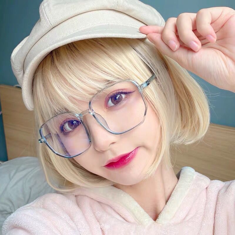3380 Women's New Fashion Irregular Decoration Glasses Anti-Blue Light Glasses