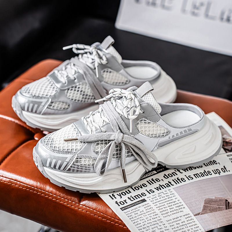 Youth Men Breathable Slip On Loafers Sneaker Teenagers Lace-Up Fashion Casual Footwears Male Platform Sports Shoes Daily Leisure