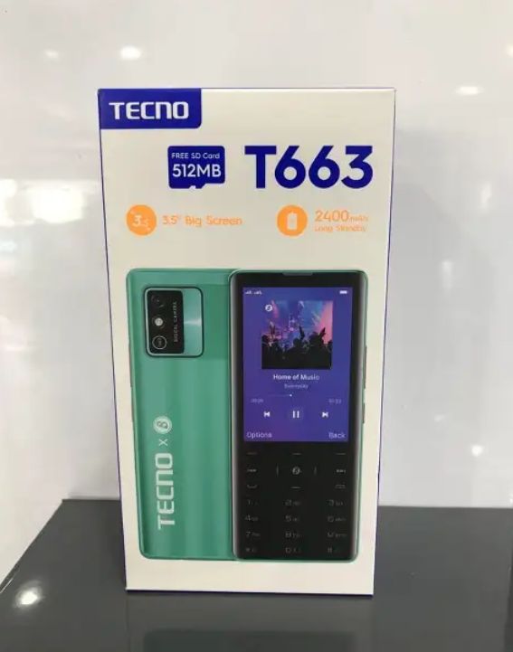 Tecno T663 Dual Sim - 2MP Camera - 64MB RAM + 128 MB ROM - Super Bright Flash Light Torch FM Radio-  Bluetooth connectivity - Wireless FM radio - 2400mAh Long Lasting Battery