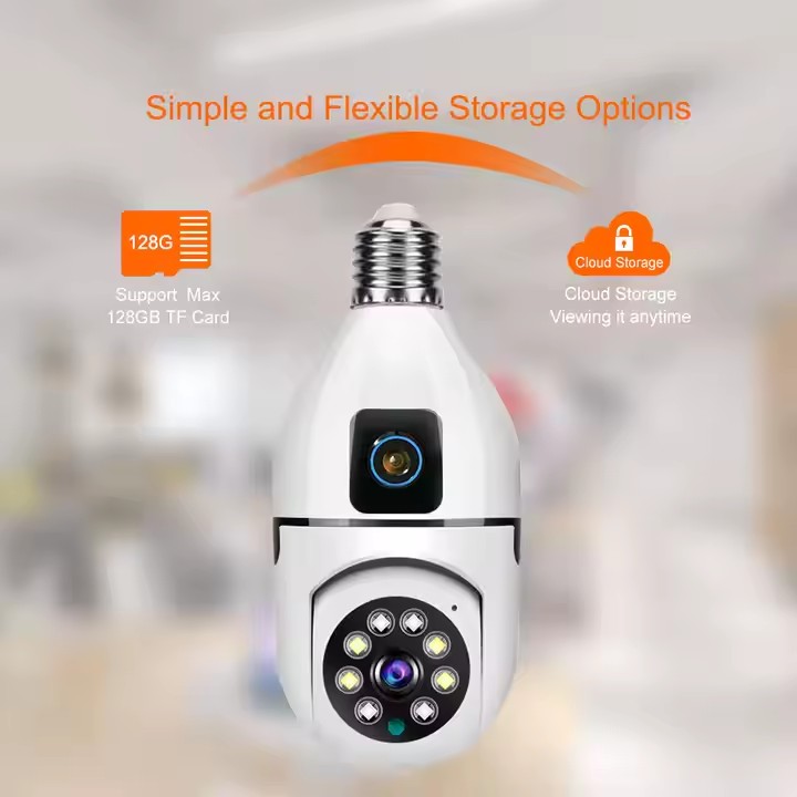 Wireless Wifi Bulb Mini Camera Full HD 1080P 360 Degree Auto Rotate ip Cam Smart Home Security Remote View Panoramic Camcorders