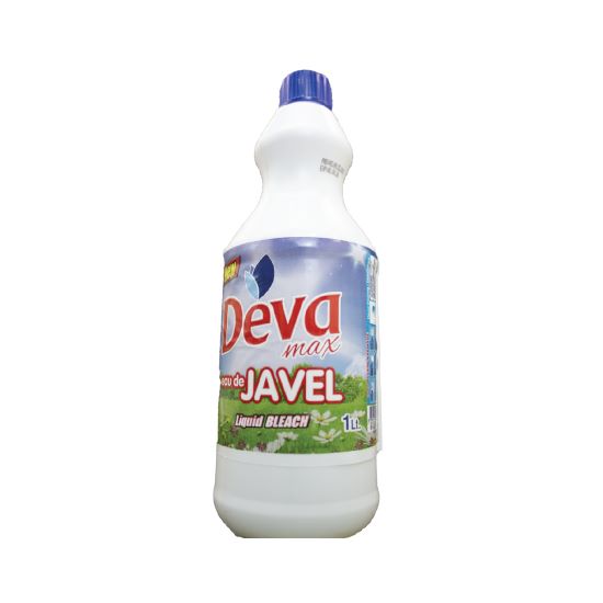 Deva Max Javel Liquid Bleach 1ltr- Bleach Clothes and Prevent White Items From Fading-Deva Max bleach- Home laundry liquid bleach