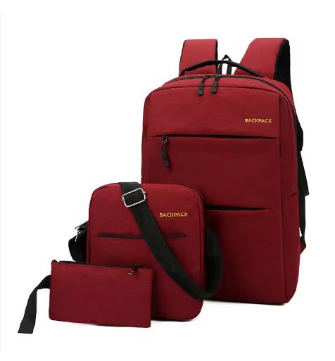 3pcs/set USB charge leisure large strap top high-class business multifunction shoulder senior high laptop school bag