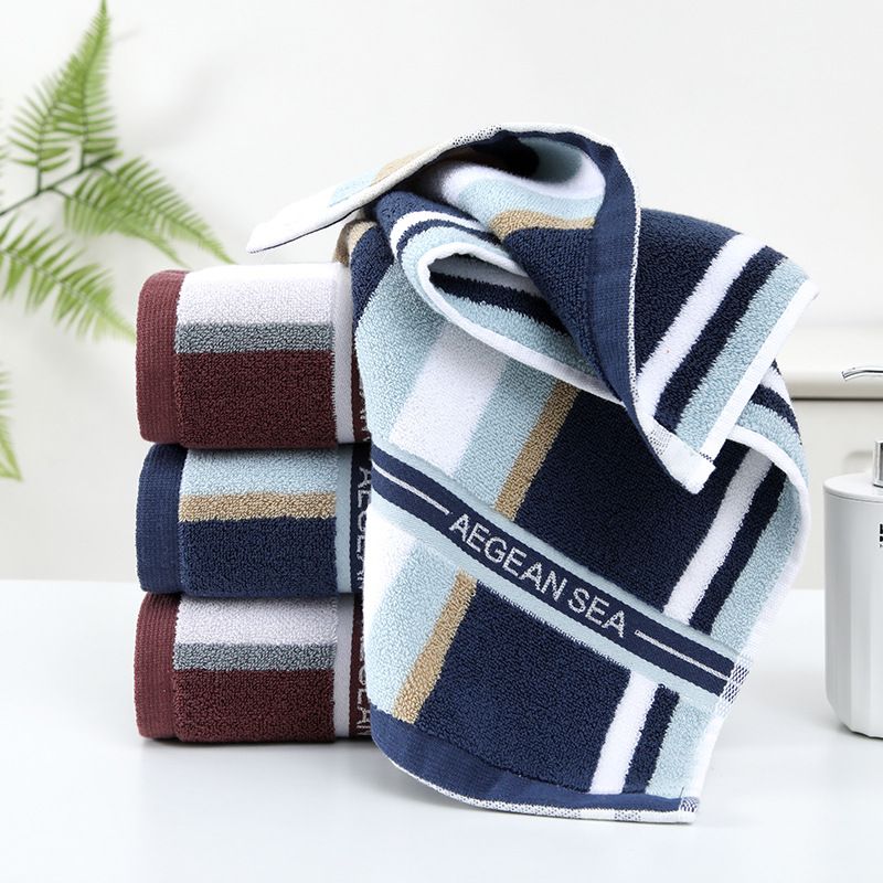 036 Cotton Face Washing Household Towel, Absorbent Color Strip Towel