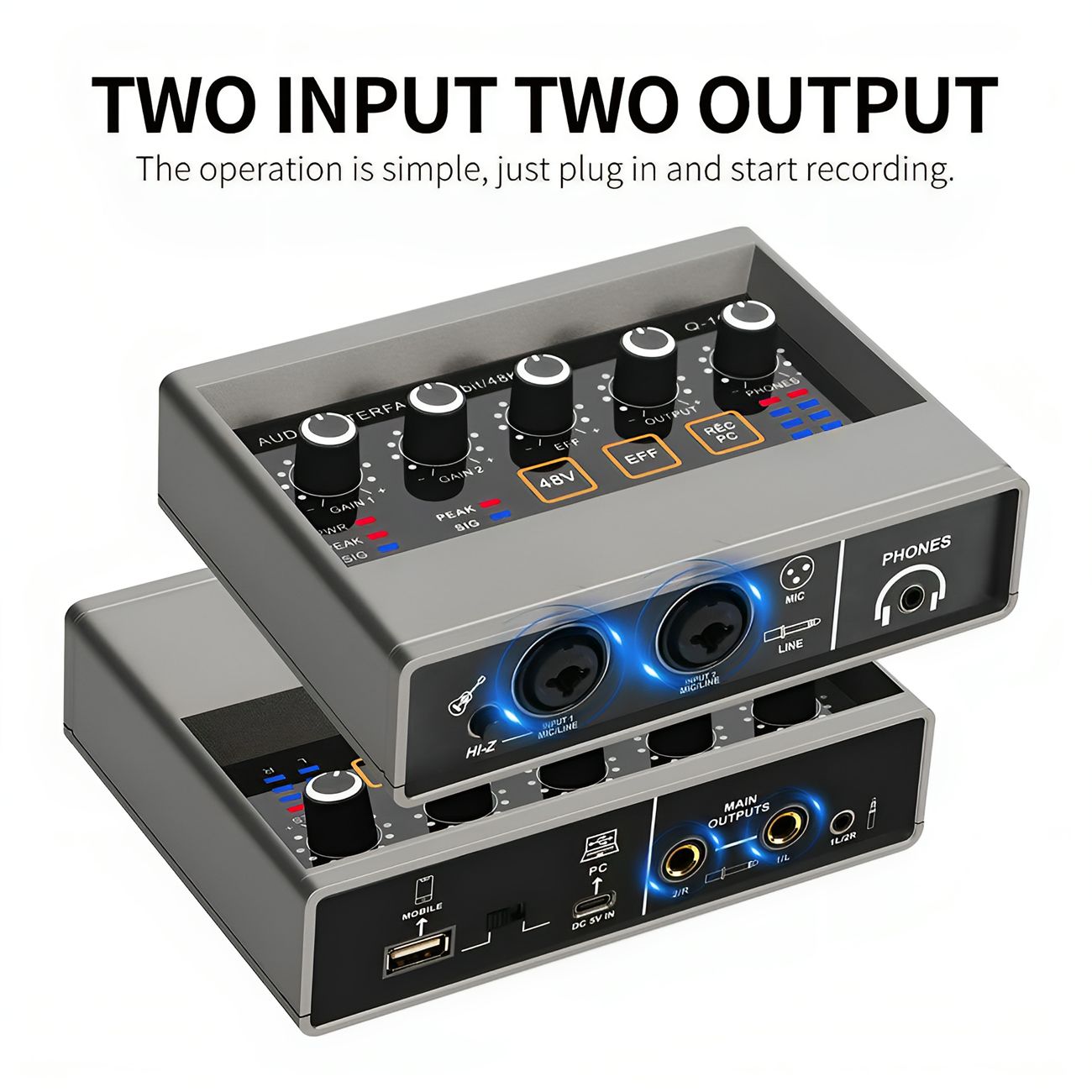 Mondel Trading XTUGA Professional sound card high quality recording studio audio interface small computer live broadcast sound card mixer Q16