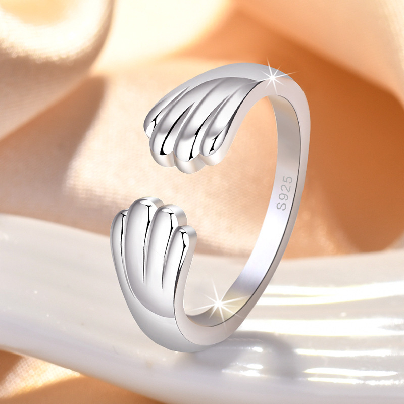 J428 Women Silver cat Ring cat Claw Adjustable Ring Jewelry
