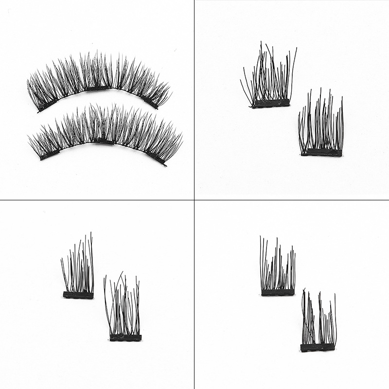 Dual Magnetic Eyelashes, Natural Outer Wing Magnetic Lashes, No Glue, 0.2mm Ultra Thin Magnet, Resuable & Light 3D False Lashes