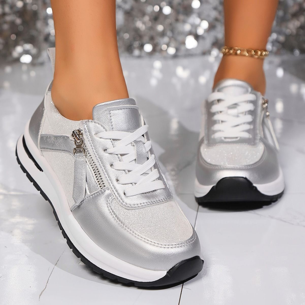 Single shoe women 2024 summer new Europe and the United States cross-border large size flat round head solid color front lace-up women single shoes