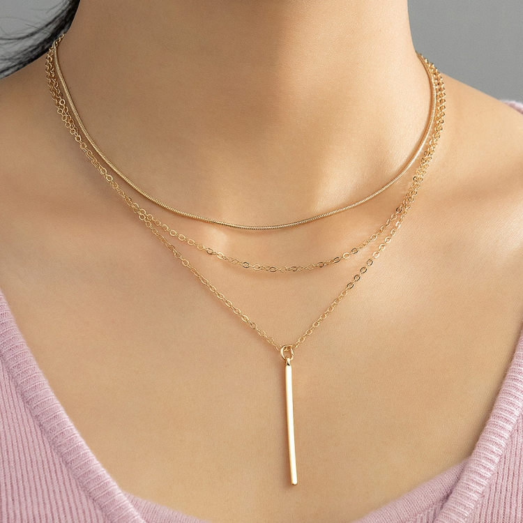 Necklace Multi layered necklace female Europe and America fashion Women's style Bohemia line Clavicular chain Headgear CRRSHOP women gold jewelry birthday gift