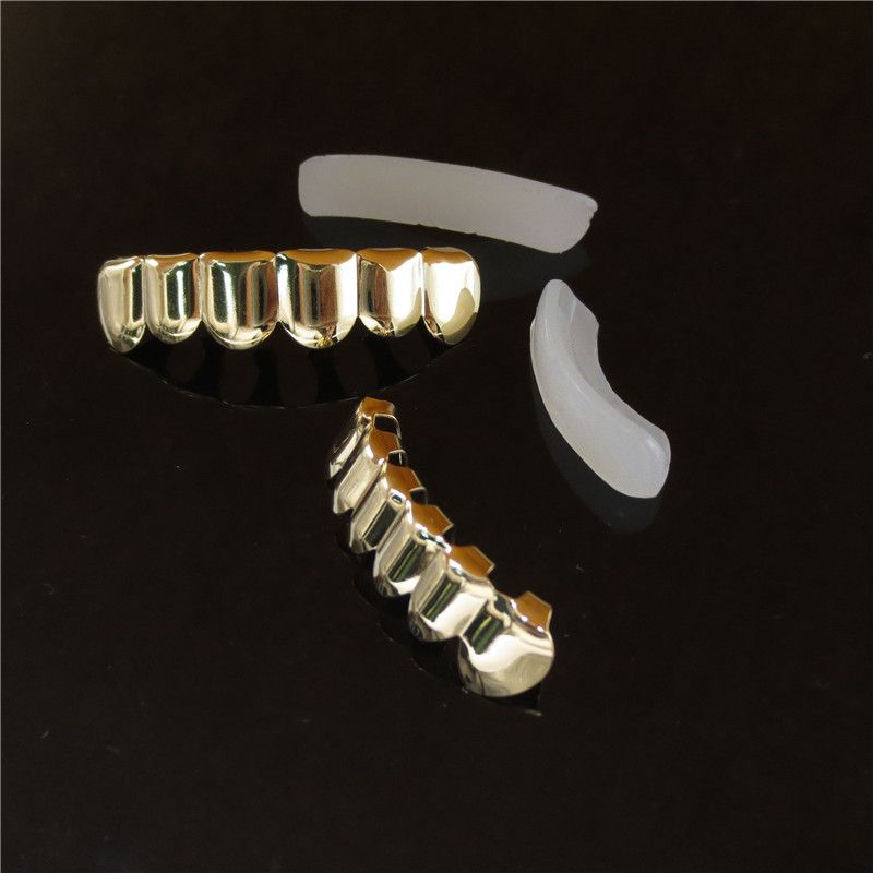 hip-hop gold braces TeethGrillz real gold electroplated braces hip-hop grillz tooth grillz